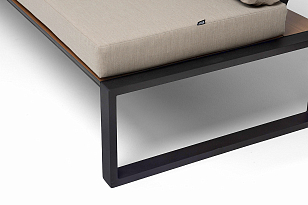 Модуль правый 4SIS Тулон, цвет "дуб", каркас черный муар, ткань бежевая, садовая мебель