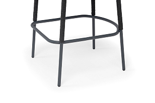 Стул барный 4SIS Марсель, каркас темно-серый муар, роуп темно-серый, ткань темно-серая, садовая мебель