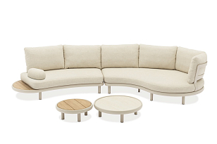 Лаунж зона (диван и парные столики) Brafritid Gotland бежевый, алюминий, садовая мебель