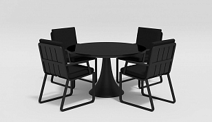 Стол Gardenini Vogle Round Black для дачи Стол Gardenini Vogle Round Black, садовая мебель