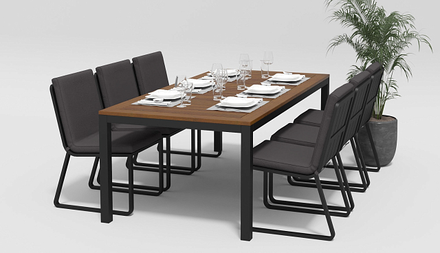 Обеденная зона Gardenini Bella Carbon Voglie 220 Цвет: Антрацит 