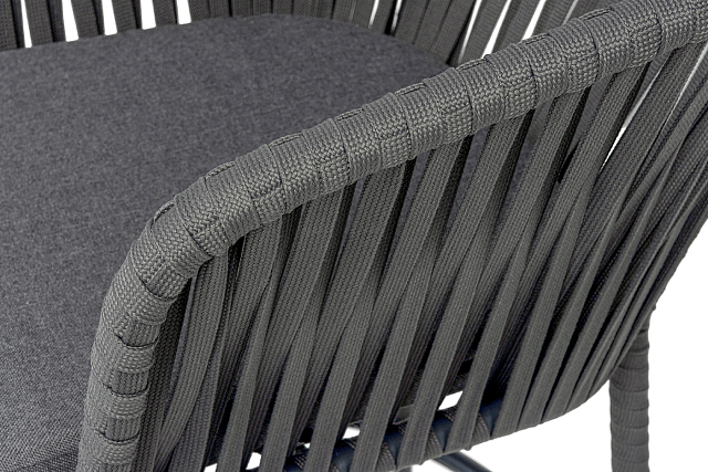 Стул барный 4SIS Бордо, каркас темно-серый муар, роуп серый, ткань темно-серая 