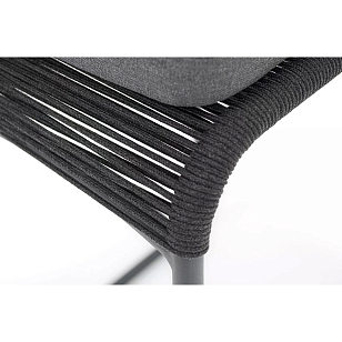 Стул барный из роупа 4SIS Ането, каркас темно-серый муар, роуп темно-серый, ткань темно-серая 027 для дачи Стул барный из роупа 4SIS Ането, каркас темно-серый муар, роуп темно-серый, ткань темно-серая 027, садовая мебель