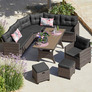 Комплект мебели из искусственного ротанга Lite Kote Brown для дачи Комплект мебели из искусственного ротанга Lite Kote Brown, садовая мебель