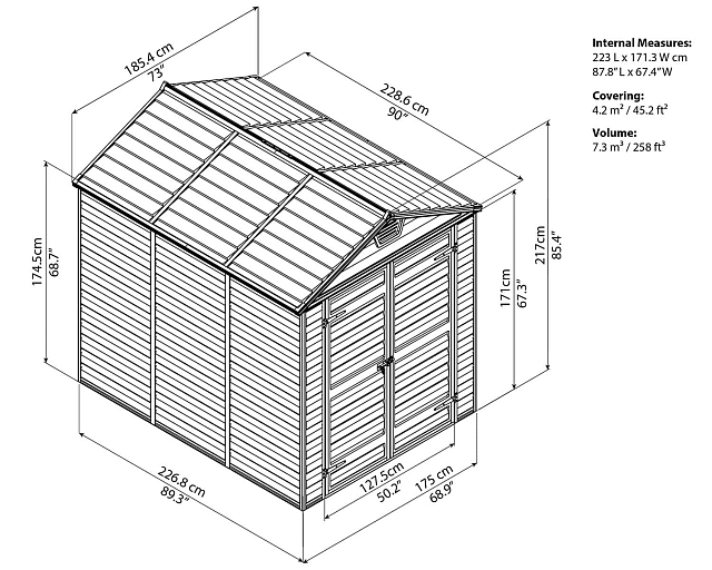 Cарай из поликарбоната Palram Skylight 6x8 Tan 