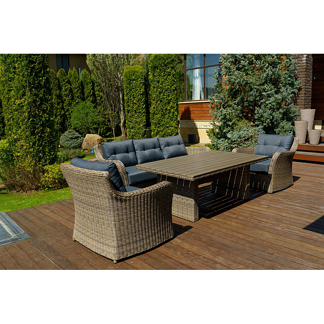 Лаунж зона Lite Venezia (3х-местный диван, стол, 2 кресла) Цвет: коричневый 