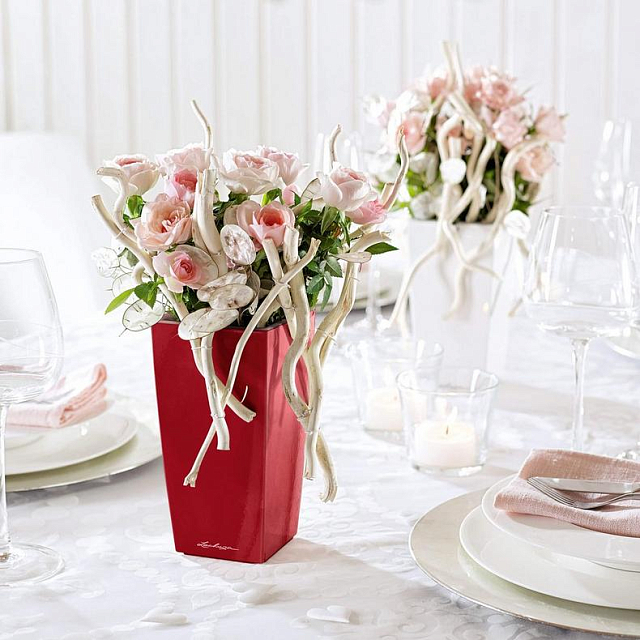 Кашпо с автополивом Lechuza Mini-Cubi Цвет: красный 