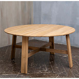 Обеденный стол из тика Joygarden Octa 150 см круглый, садовая мебель