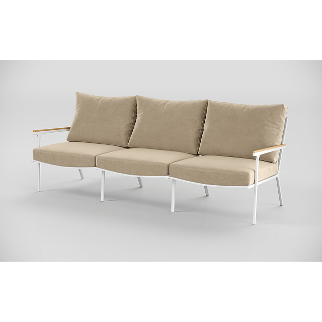 Лаунж зона Gardenini Premium Calma Long Белый / Бежевый 