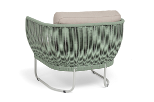 Кресло 4SIS Фиджи, каркас светло-серый муар, роуп зеленый, ткань Mossle бежевая, садовая мебель