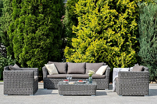 Лаунж зона 4SIS Капучино, цвет графит для дачи Лаунж зона 4SIS Капучино, цвет графит, садовая мебель