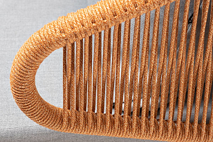 Кресло 4SIS Милан, каркас светло-серый муар, роуп оранжевый меланж, ткань светло-серая для дачи Кресло 4SIS Милан, каркас светло-серый муар, роуп оранжевый меланж, ткань светло-серая, садовая мебель