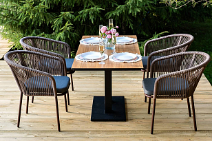 Обеденная группа 4SIS Каффе Дабл, цвет "дуб", садовая мебель