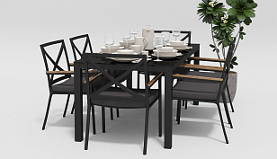 Стол Gardenini Calma Black 180 для дачи Стол Gardenini Calma Black 180, садовая мебель