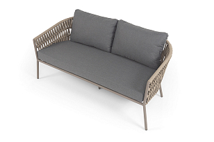 Лаунж зона 4SIS Копенгаген 5-местная, цвет светло-серый, каркас под дерево, садовая мебель