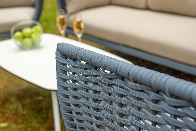 Лаунж-зона 4SIS Фиджи 5-местная, каркас темно-серый, роуп синий 