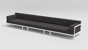 Лаунж зона Gardenini Hacienda Белый / Антрацит для дачи Лаунж зона Gardenini Hacienda Белый / Антрацит, садовая мебель