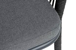 Стул барный 4SIS Марсель, каркас темно-серый муар, роуп темно-серый, ткань темно-серая, садовая мебель