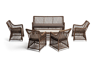 Лаунж-зона 4SIS Асти на 6 персон, цвет коричневый, садовая мебель