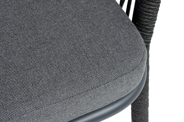 Стул барный 4SIS Марсель, каркас темно-серый муар, роуп темно-серый, ткань темно-серая 