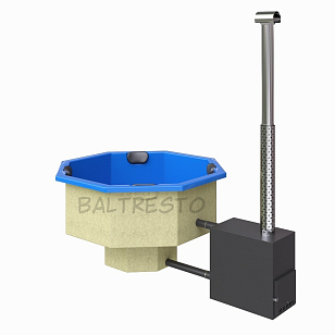 Купель с печкой террасная Baltresto Octa Terras 2 х 2 м синяя, уличное оборудование