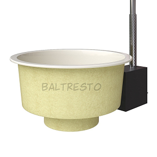 Купель с печкой террасная Baltresto Round Terras Ø1.8 м белая, уличное оборудование