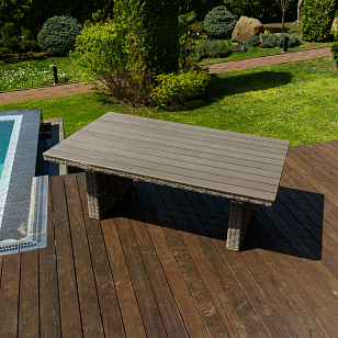 Лаунж стол Lite Venezia 180 коричневый, садовая мебель