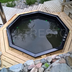 Купель с печкой террасная Baltresto Octa Terras 2 х 2 м черная, уличное оборудование