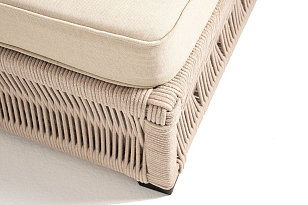 Шезлонг из роупа 4SIS Ривьера Цвет: белый муар, бежевый, садовая мебель