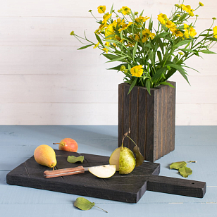 Набор "Хлеб" разделочная доска + ваза Цвет: тёмный, товары для загородного дома