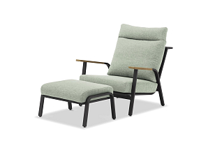 Комплект из кресла и пуфа Brafritid Malmo антрацит, мята, садовая мебель