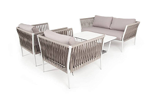 Лаунж-зона 4SIS Касабланка на 4 персоны, цвет серо-коричневый, садовая мебель