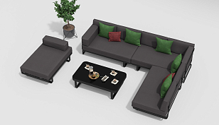 Лаунж зона Gardenini Hacienda Карбон / Антрацит для дачи Лаунж зона Gardenini Hacienda Карбон / Антрацит, садовая мебель