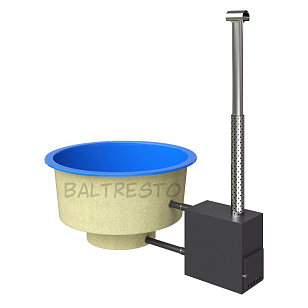 Купель с печкой террасная Baltresto Round Terras Ø1.8 м синяя, уличное оборудование