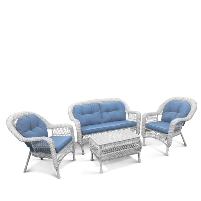 Комплект мебели из искусственного ротанга Lite Kavena White Blue 