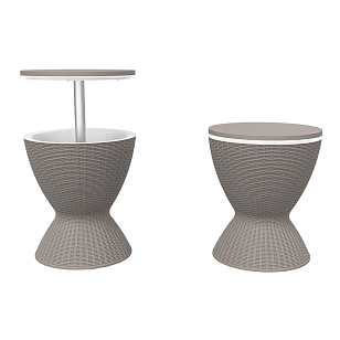 Стол мини-бар пластиковый Tagliamento Belle тортора, садовая мебель