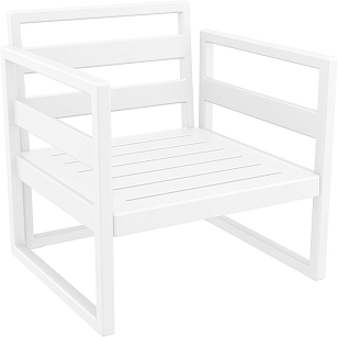 Кресло Siesta Contract Mykonos Цвет: белый, светло-коричневый для дачи Кресло Siesta Contract Mykonos Цвет: белый, светло-коричневый, садовая мебель