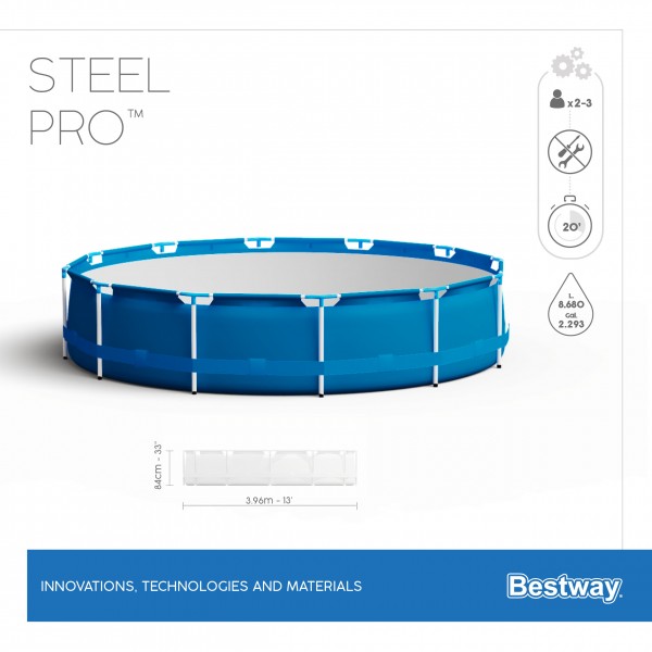 Бассейн каркасный Bestway Steel Pro Ø396 х 84 для серфинга