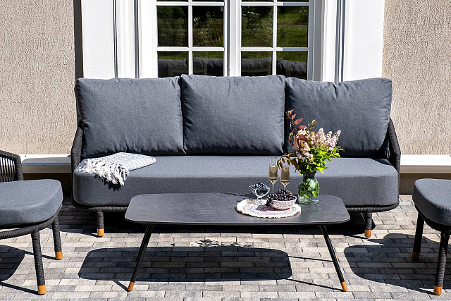 Лаунж-зона 4SIS Верона 5-местная, каркас темно-серый, роуп темно-серый 