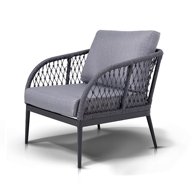 Кресло 4SIS Канны из роупа Цвет: темно-серый 