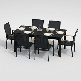 Обеденная группа Ideal Patio Dolla Sola 180 Цвет: карбон, серый, садовая мебель