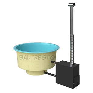 Купель с печкой террасная Baltresto Round Terras Ø1.8 м бирюзовая, уличное оборудование