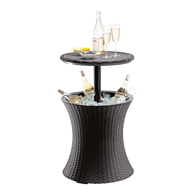Столик-холодильник Keter Cool bar rattan серый 