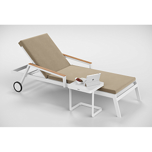 Шезлонг Gardenini Sogno S Белый / Бежевый, садовая мебель