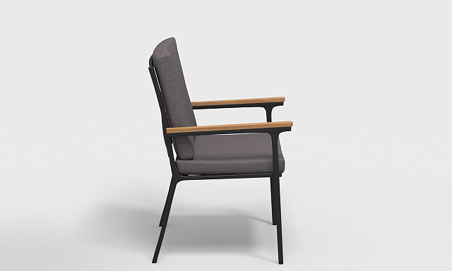 Обеденная зона Gardenini Calma 220 Карбон / Антрацит со стульями Calma S 