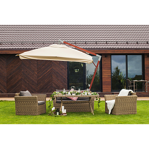 Обеденная группа 4SIS Аффогато, цвет соломенный, садовая мебель