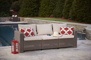 Диван Keter California 3 капучино, садовая мебель