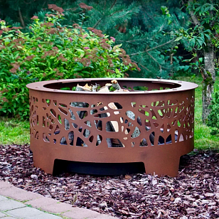 Уличный очаг Grey Stone Flamm Bubbles Rust для сада и загородного дома Уличный очаг Grey Stone Flamm Bubbles Rust, уличное оборудование