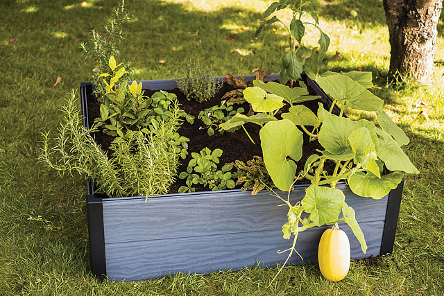 Кашпо-грядка Keter Maple Square Цвет: серый 