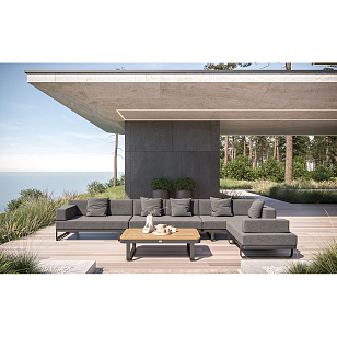 Лаунж зона Gardenini Premium Hacienda Карбон / Темно-серый для дачи Лаунж зона Gardenini Premium Hacienda Карбон / Темно-серый, садовая мебель